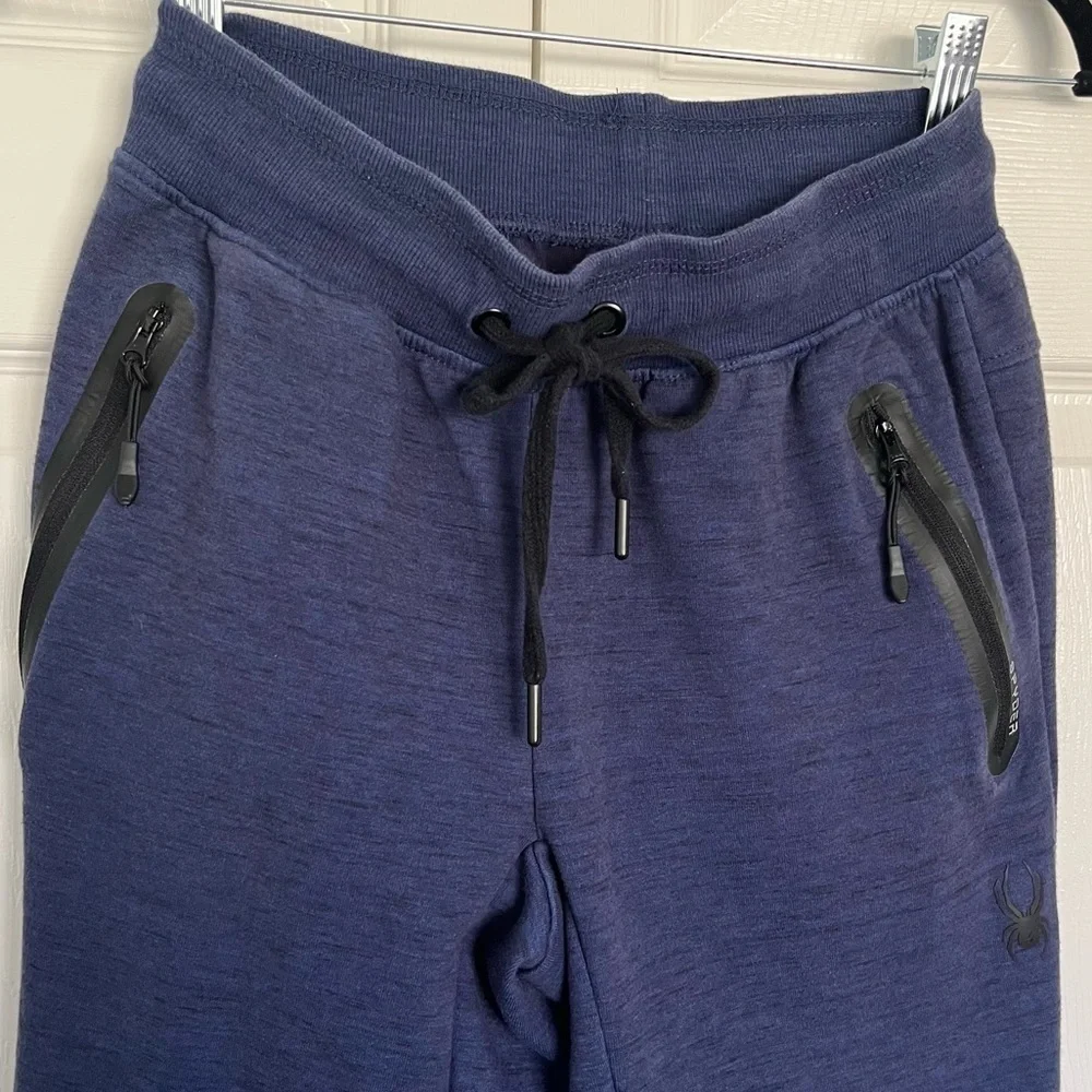 Navy Blue and Black Men’s Spyder Active Jogger Sweatpants Size S